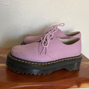 Dr. Martens Pisa Leather Lace Up Lilac Platform Oxford shoes 30612